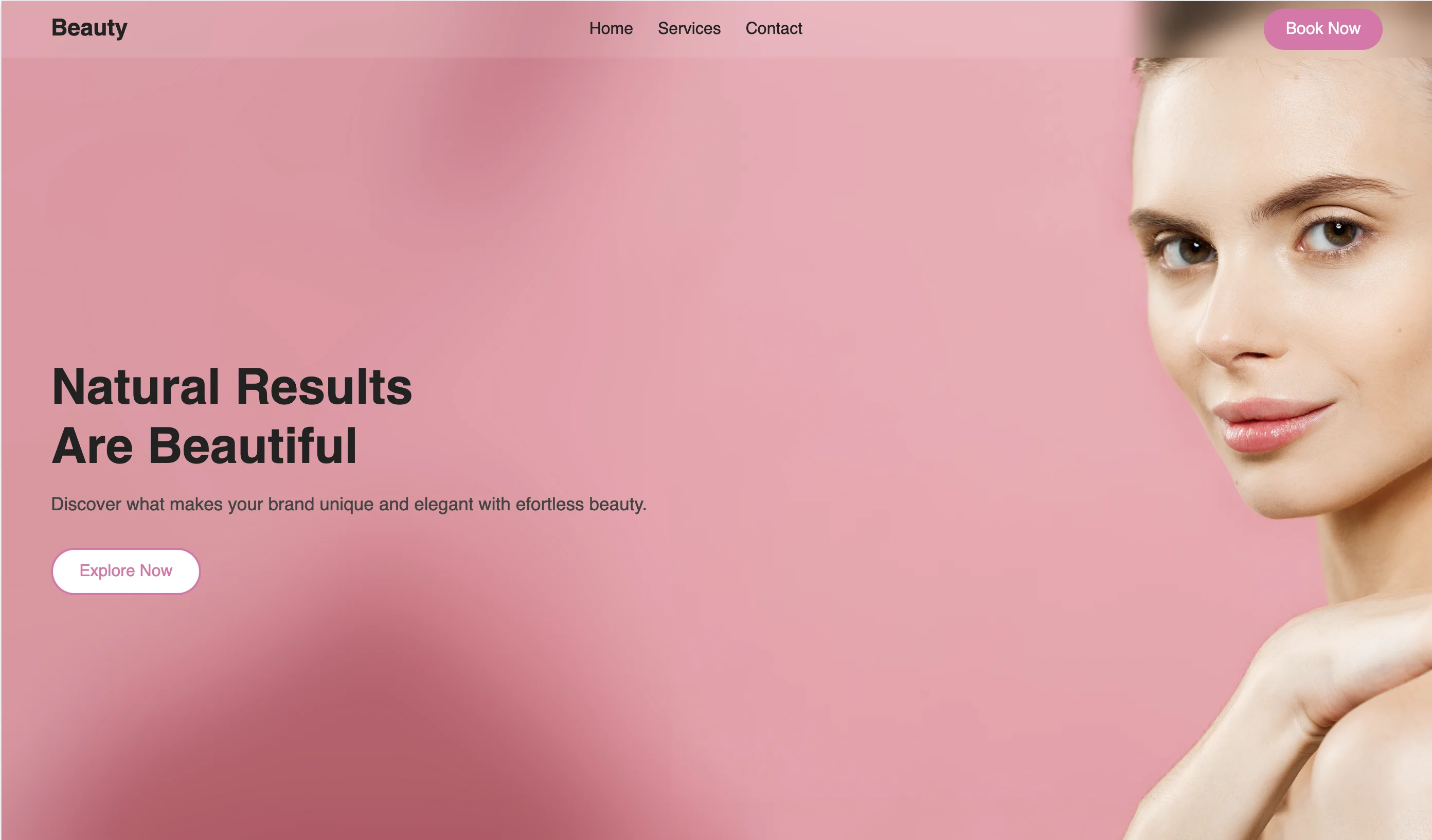 Modern hero section with fixed navigation, call-to-action button and responsive layout